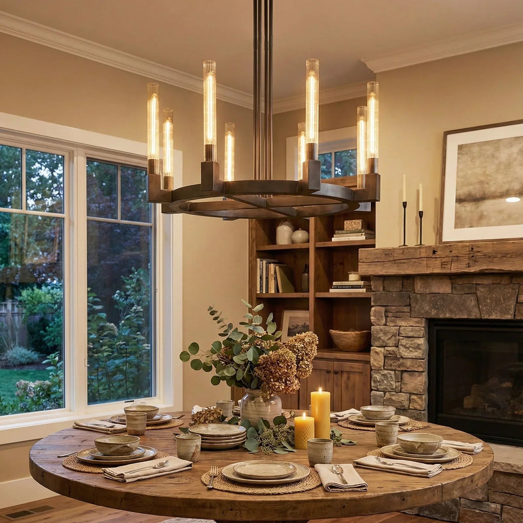 Round Brass Linear Chandelier | wildoxy