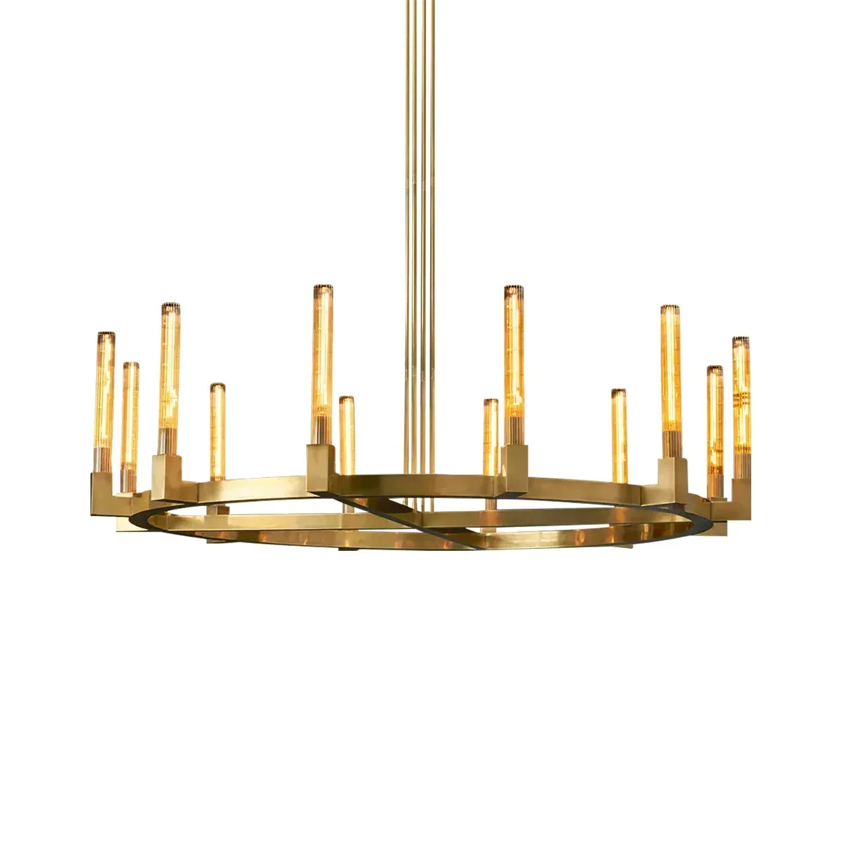 Round Brass Linear Chandelier | wildoxy