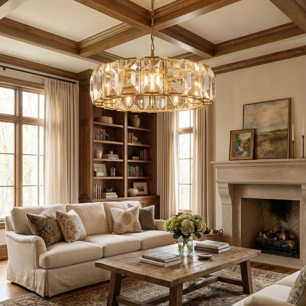 Round Crystal Calcite Chandelier | wildoxy