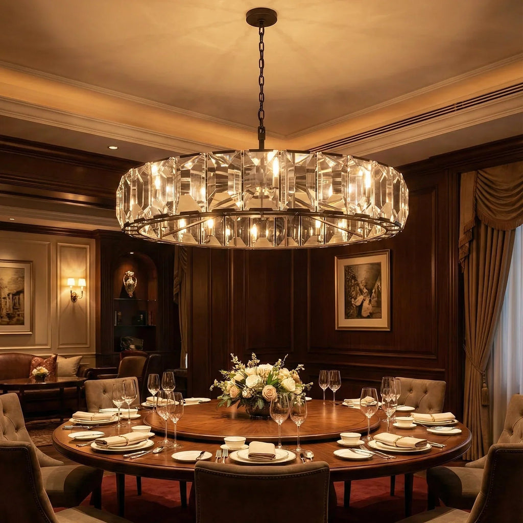 Round Crystal Calcite Chandelier | wildoxy