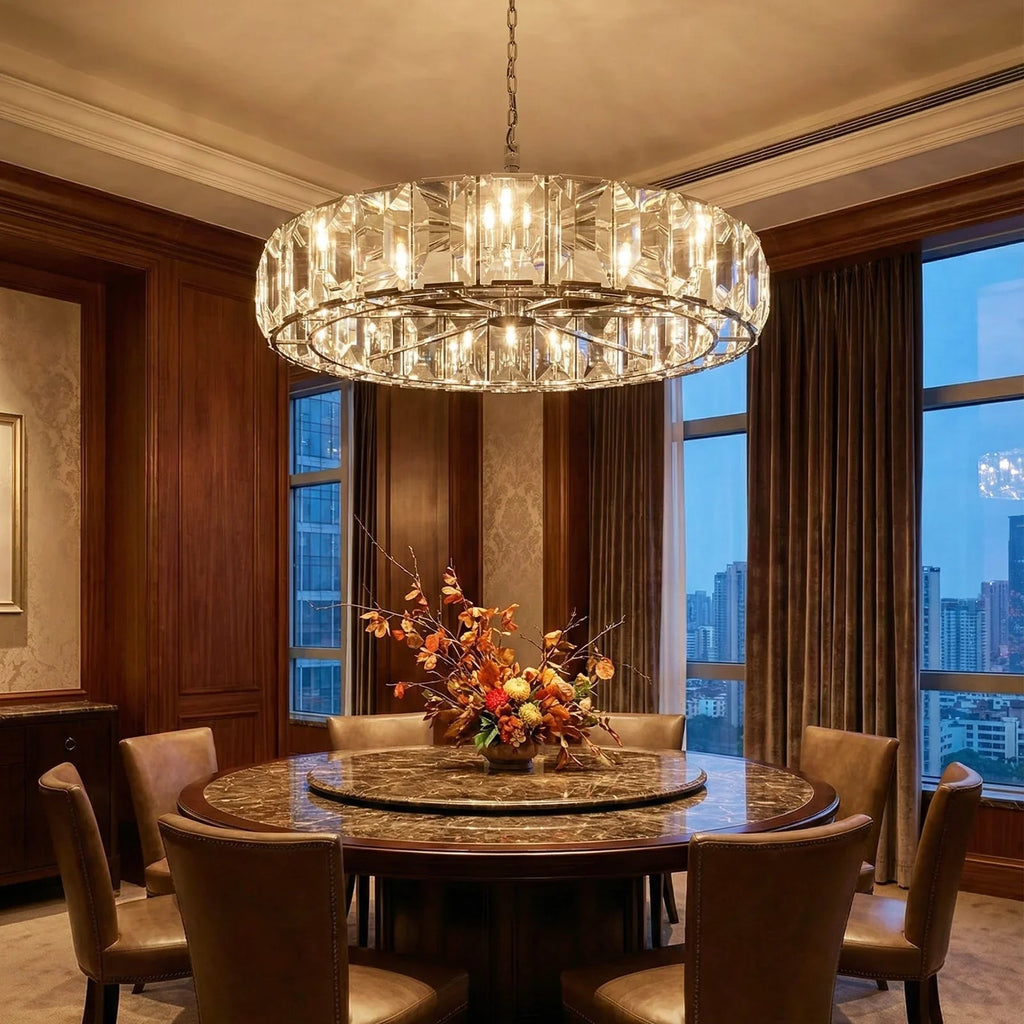 Round Crystal Calcite Chandelier | wildoxy