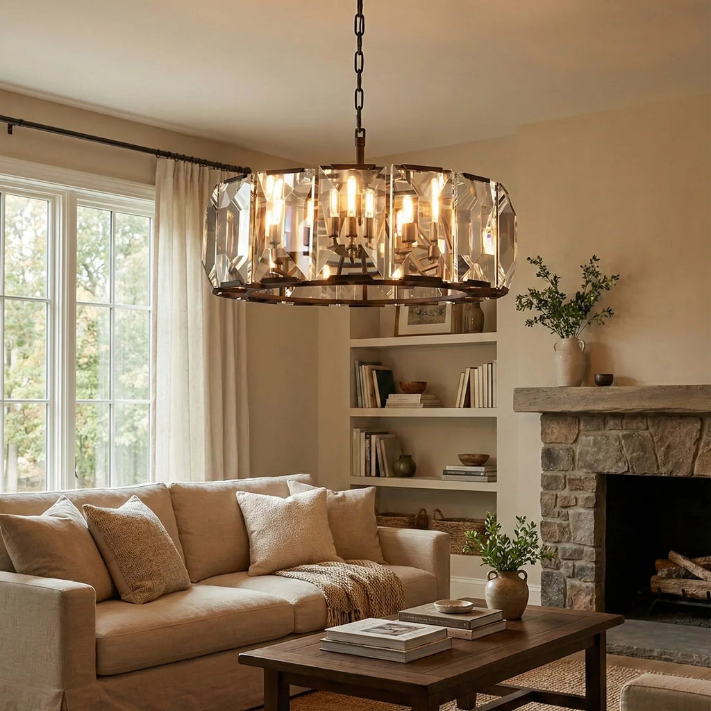 Round Crystal Calcite Chandelier | wildoxy