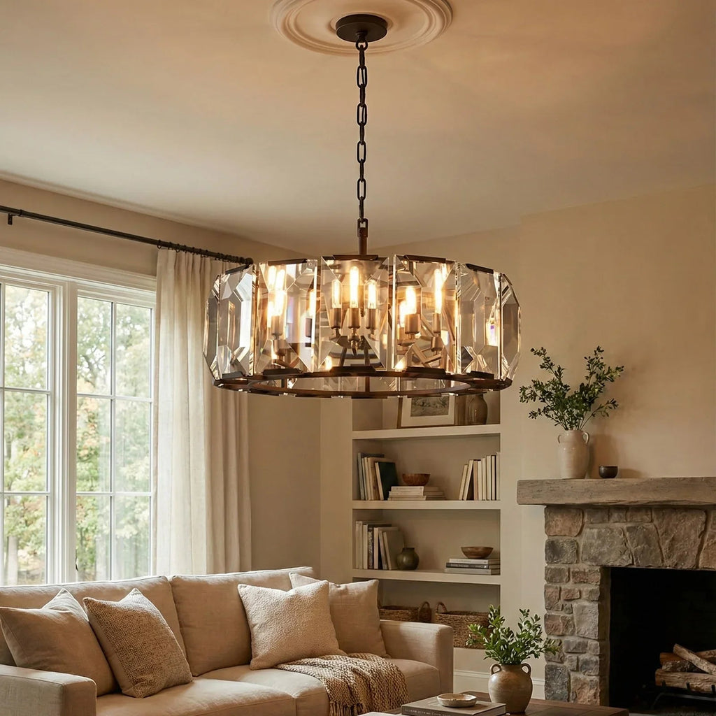 Round Crystal Calcite Chandelier | wildoxy