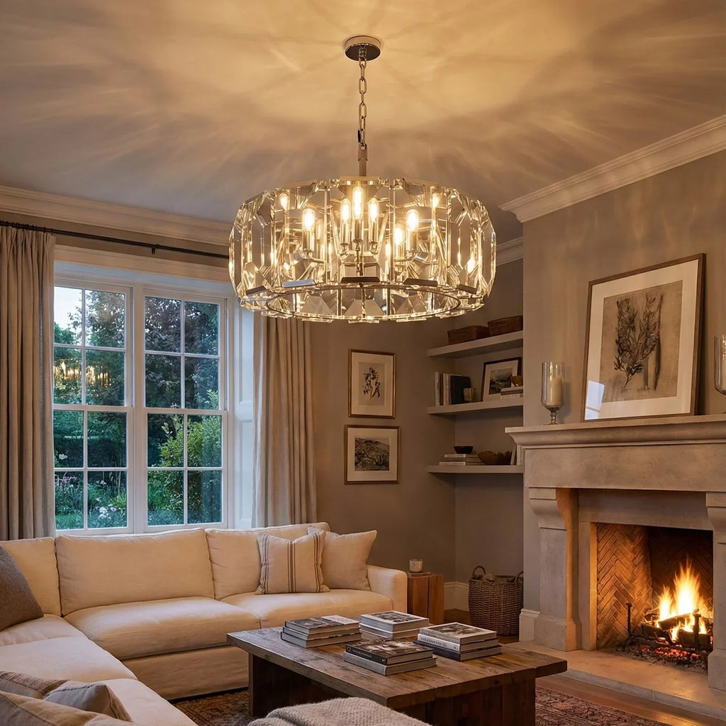 Round Crystal Calcite Chandelier | wildoxy