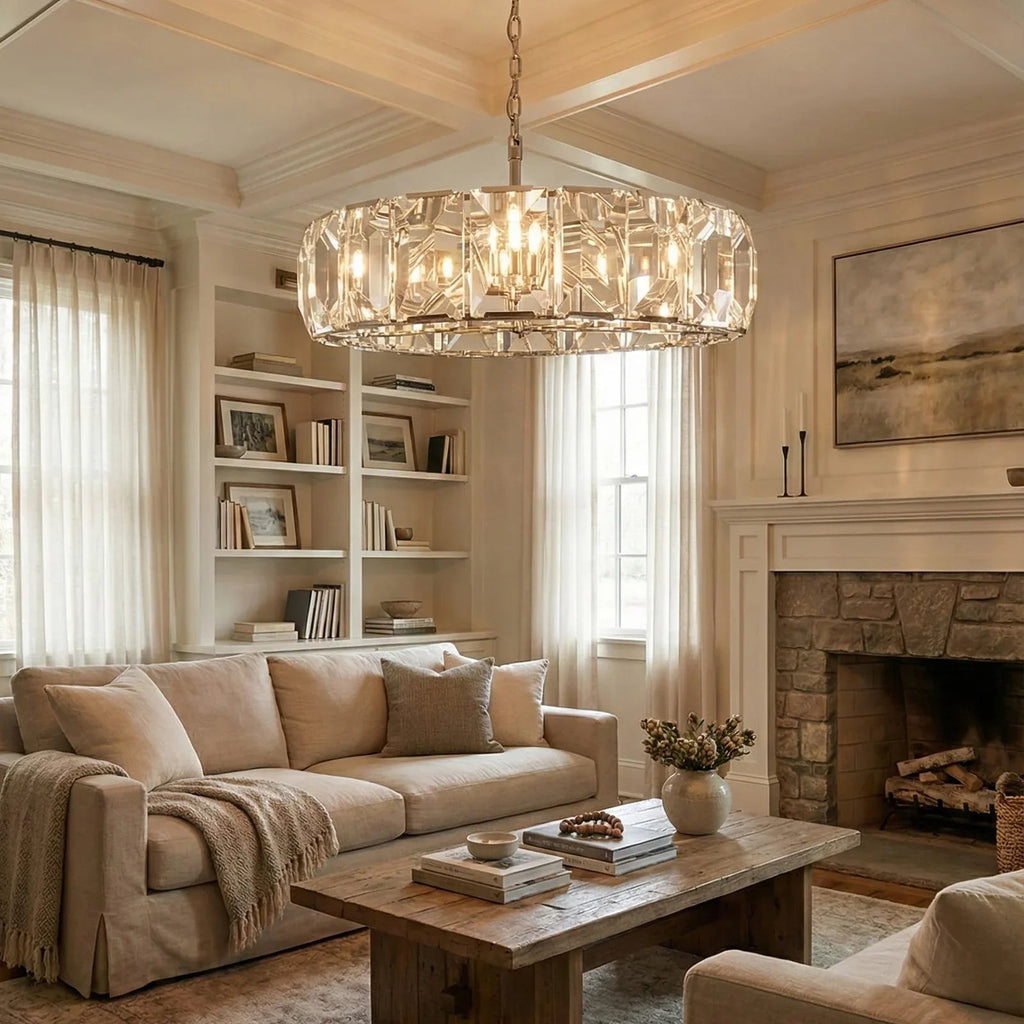 Round Crystal Calcite Chandelier | wildoxy