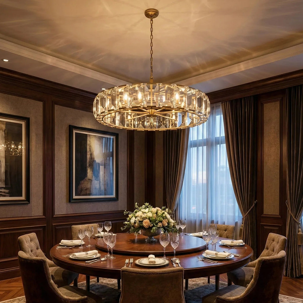 Round Crystal Calcite Chandelier | wildoxy