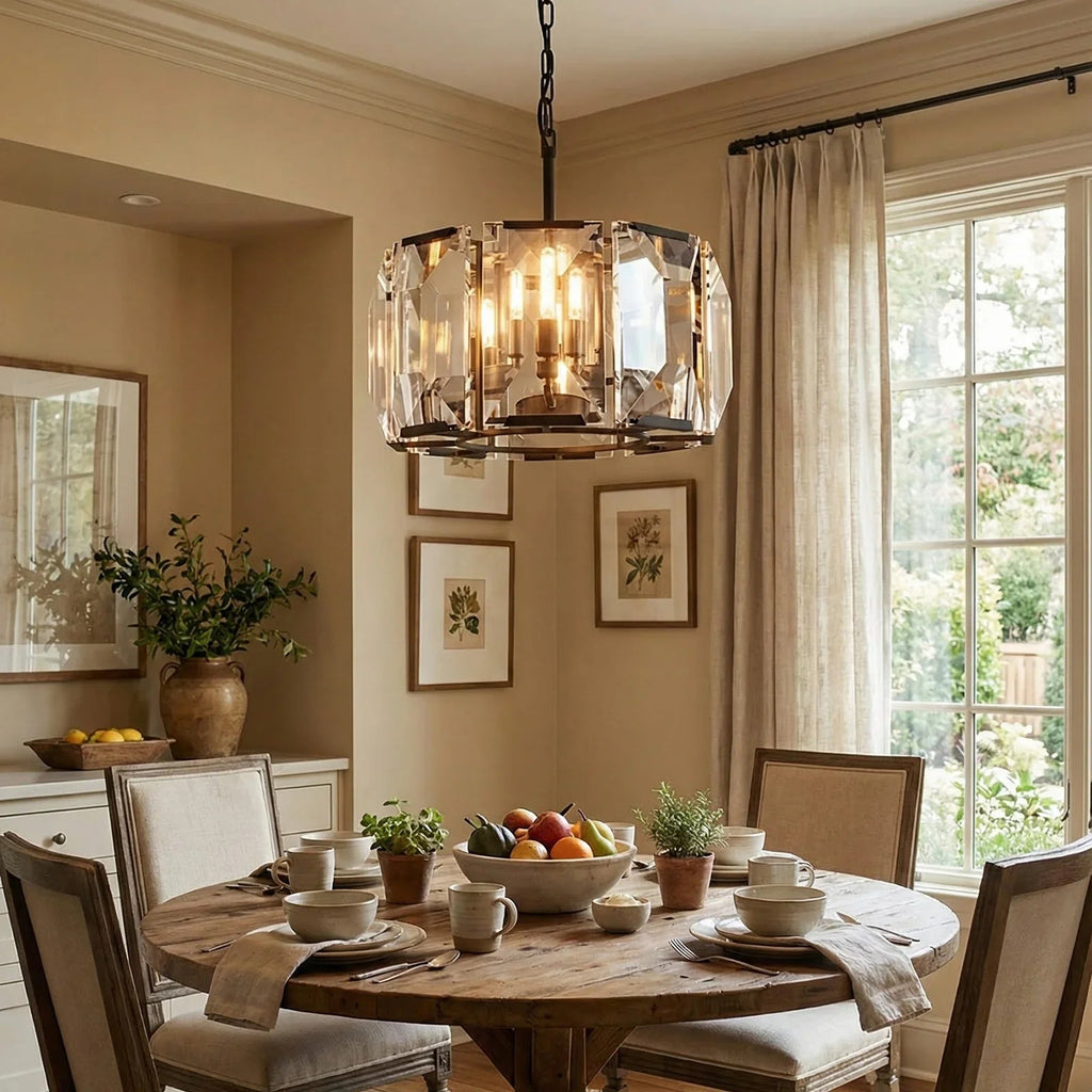 Round Crystal Calcite Chandelier | wildoxy