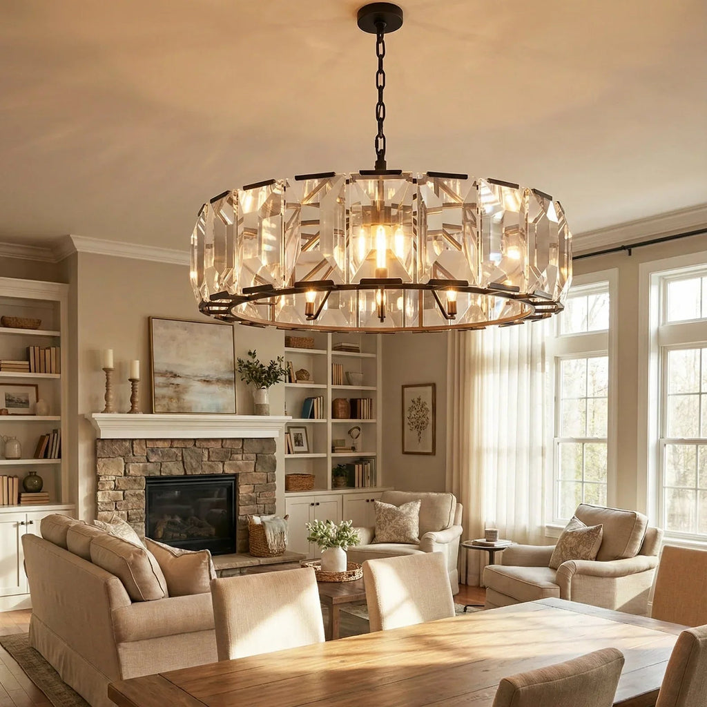 Round Crystal Calcite Chandelier | wildoxy