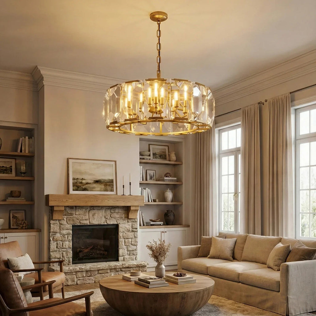 Round Crystal Calcite Chandelier | wildoxy