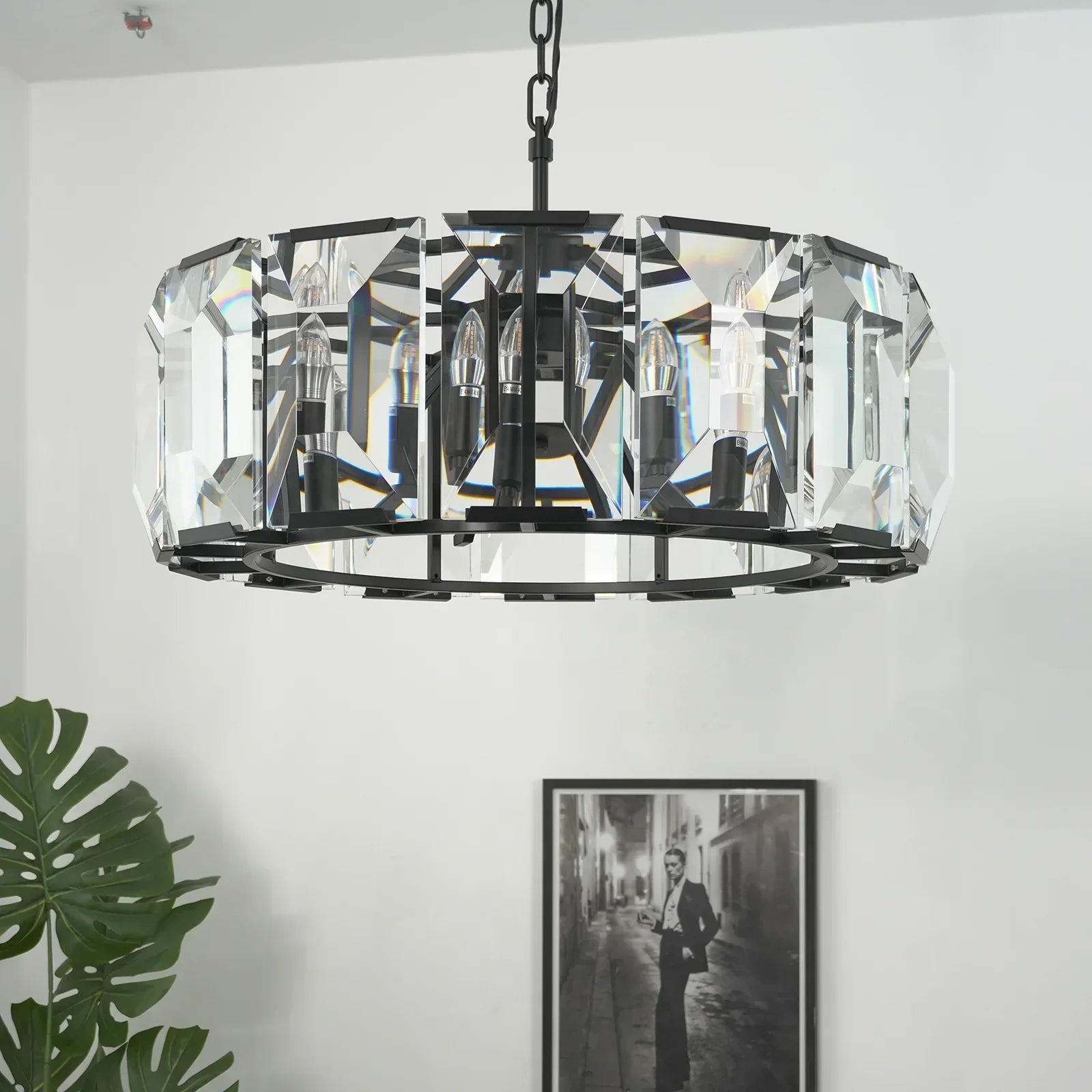 Round Crystal Calcite Chandelier | wildoxy