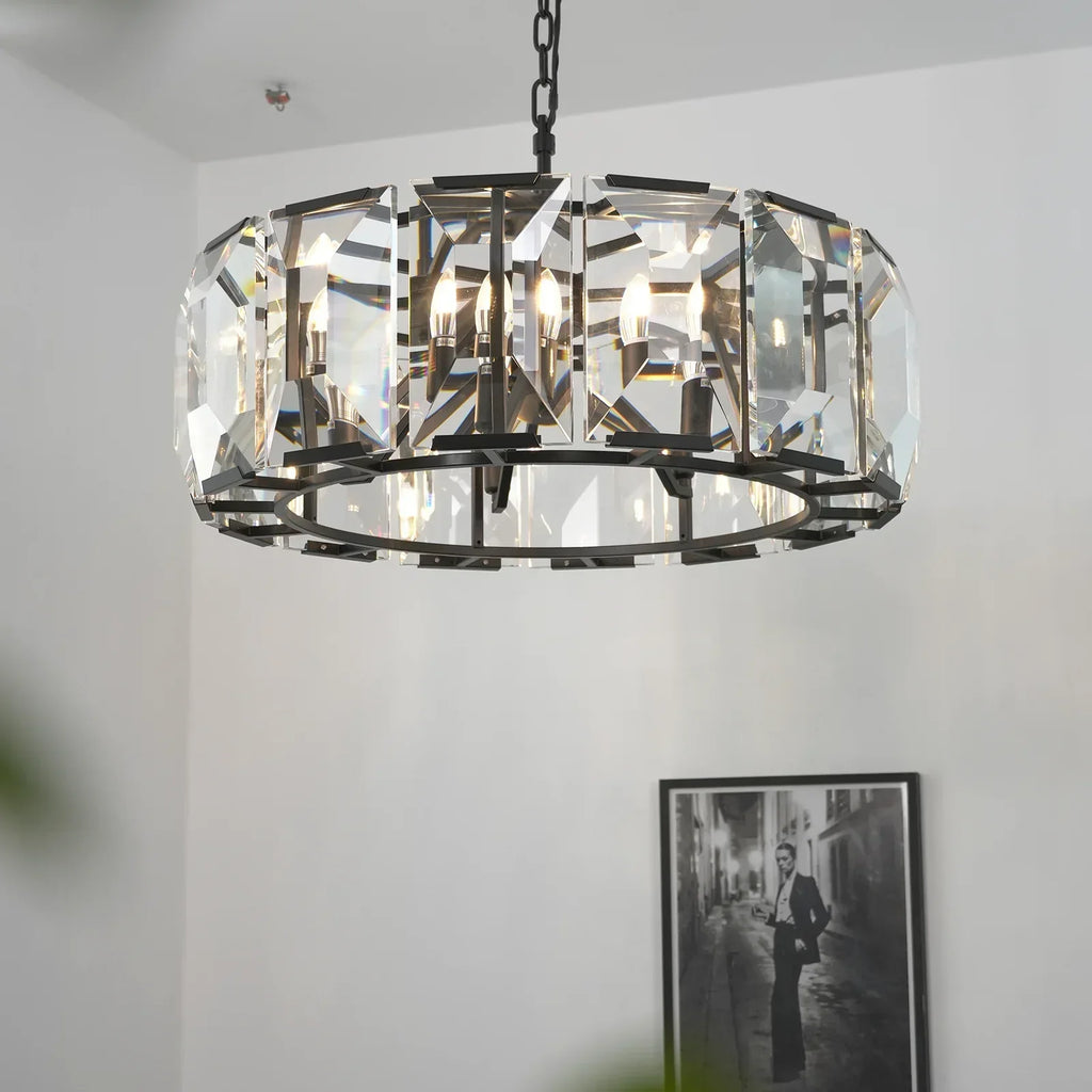 Round Crystal Calcite Chandelier | wildoxy