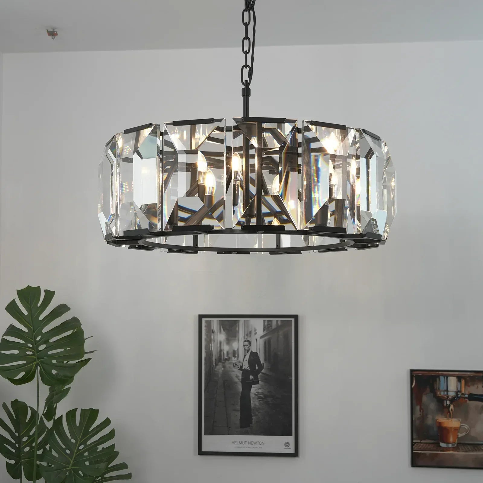 Round Crystal Calcite Chandelier | wildoxy