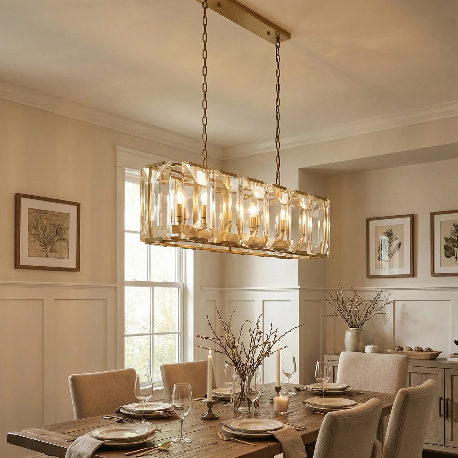 Round Crystal Calcite Chandelier | wildoxy