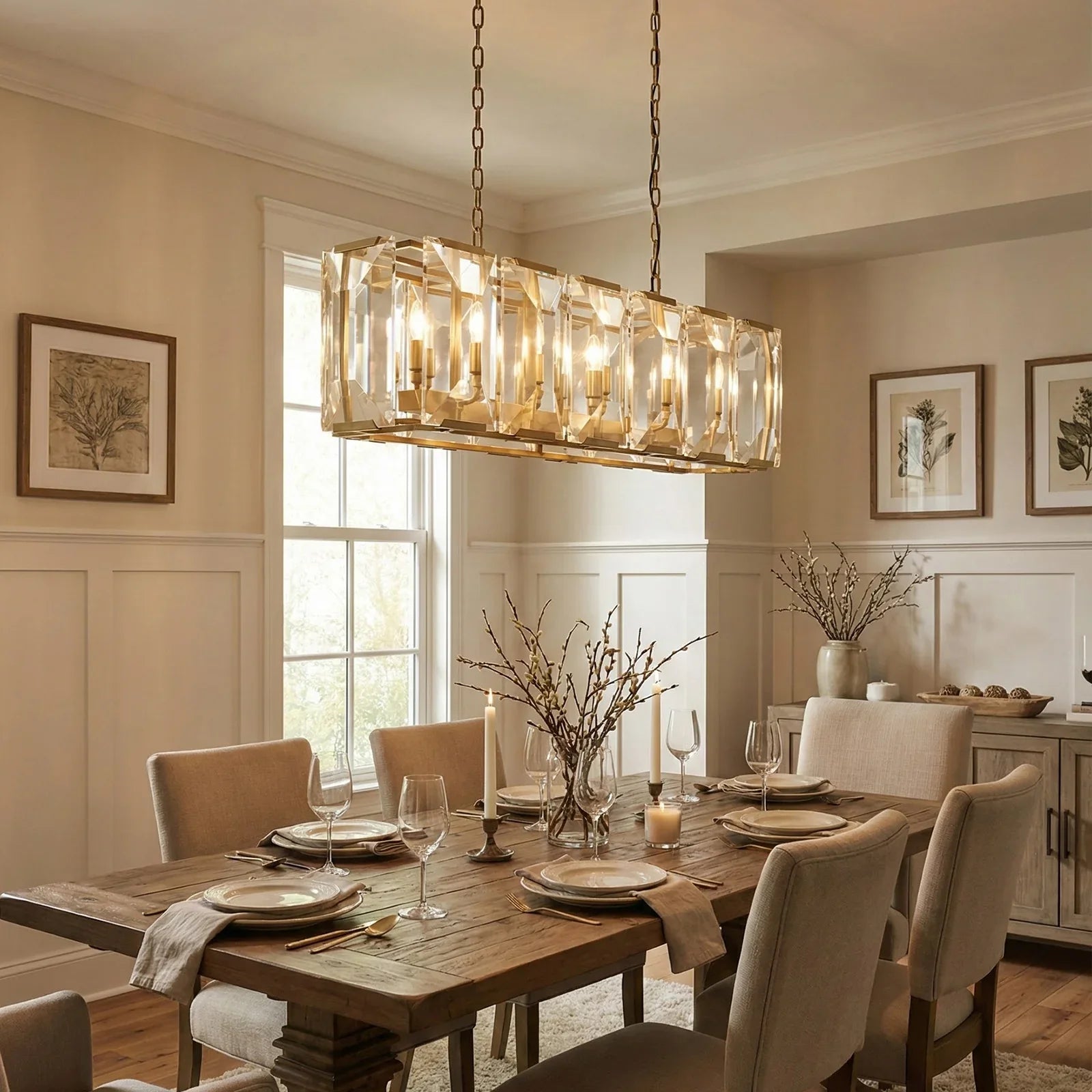 Round Crystal Calcite Chandelier | wildoxy
