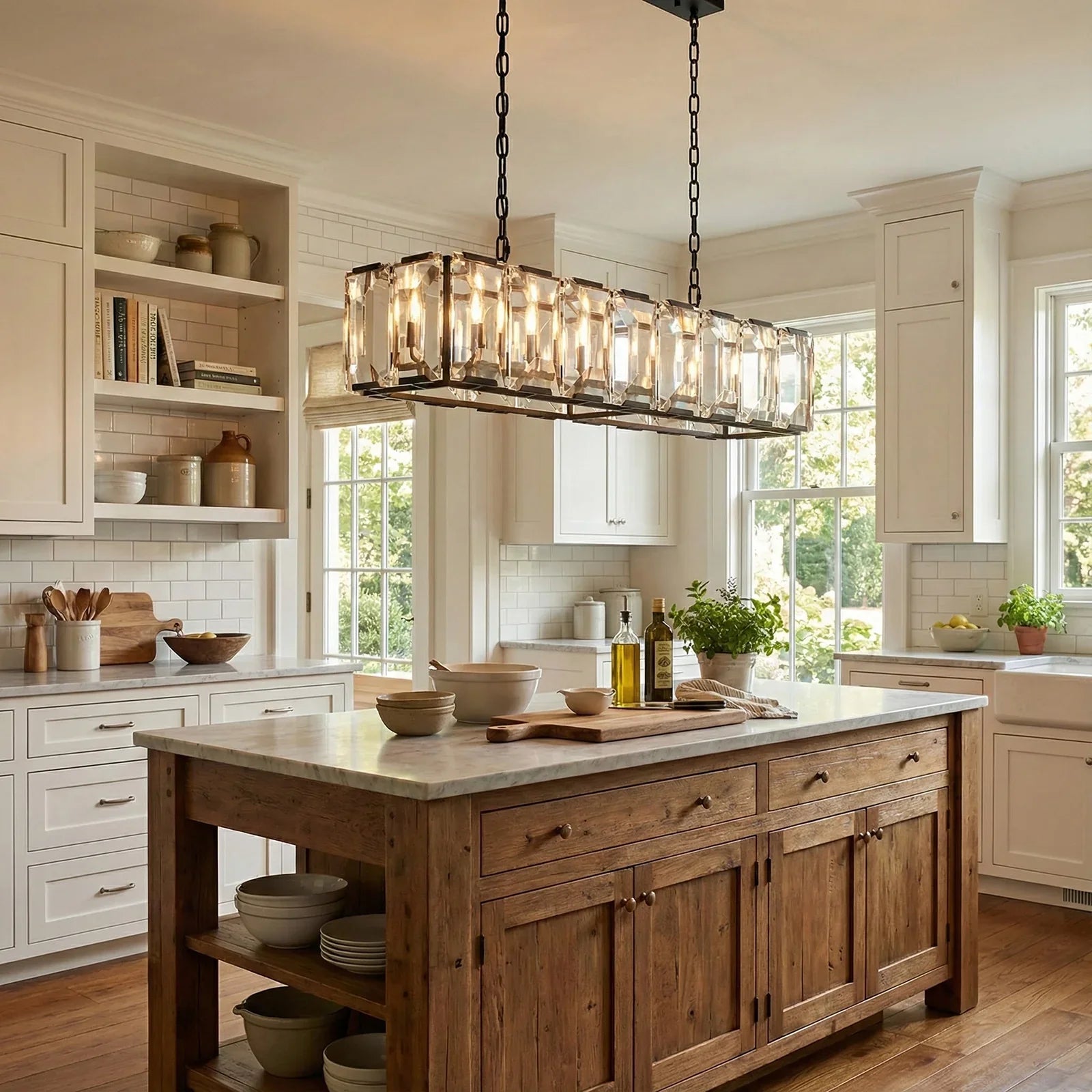 Round Crystal Calcite Chandelier | wildoxy