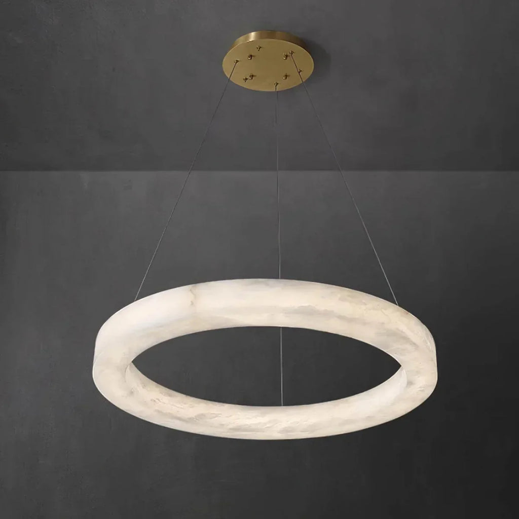 Round Ring Shaped Alabaster Chandelier | wildoxy