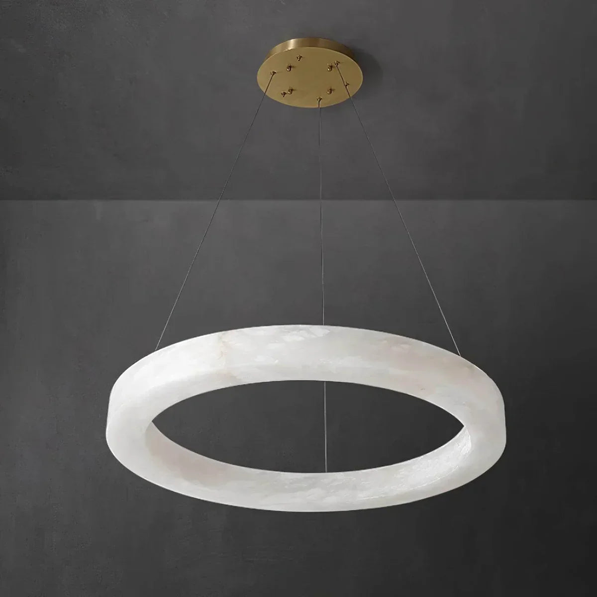 Round Ring Shaped Alabaster Chandelier | wildoxy