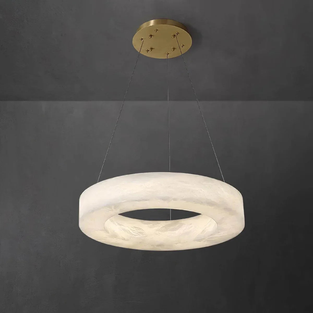 Round Ring Shaped Alabaster Chandelier | wildoxy