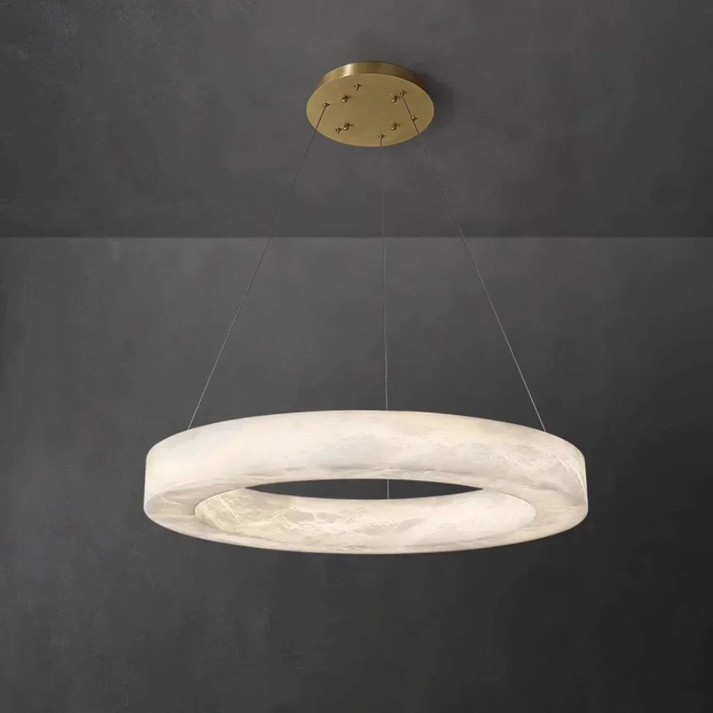 Round Ring Shaped Alabaster Chandelier | wildoxy