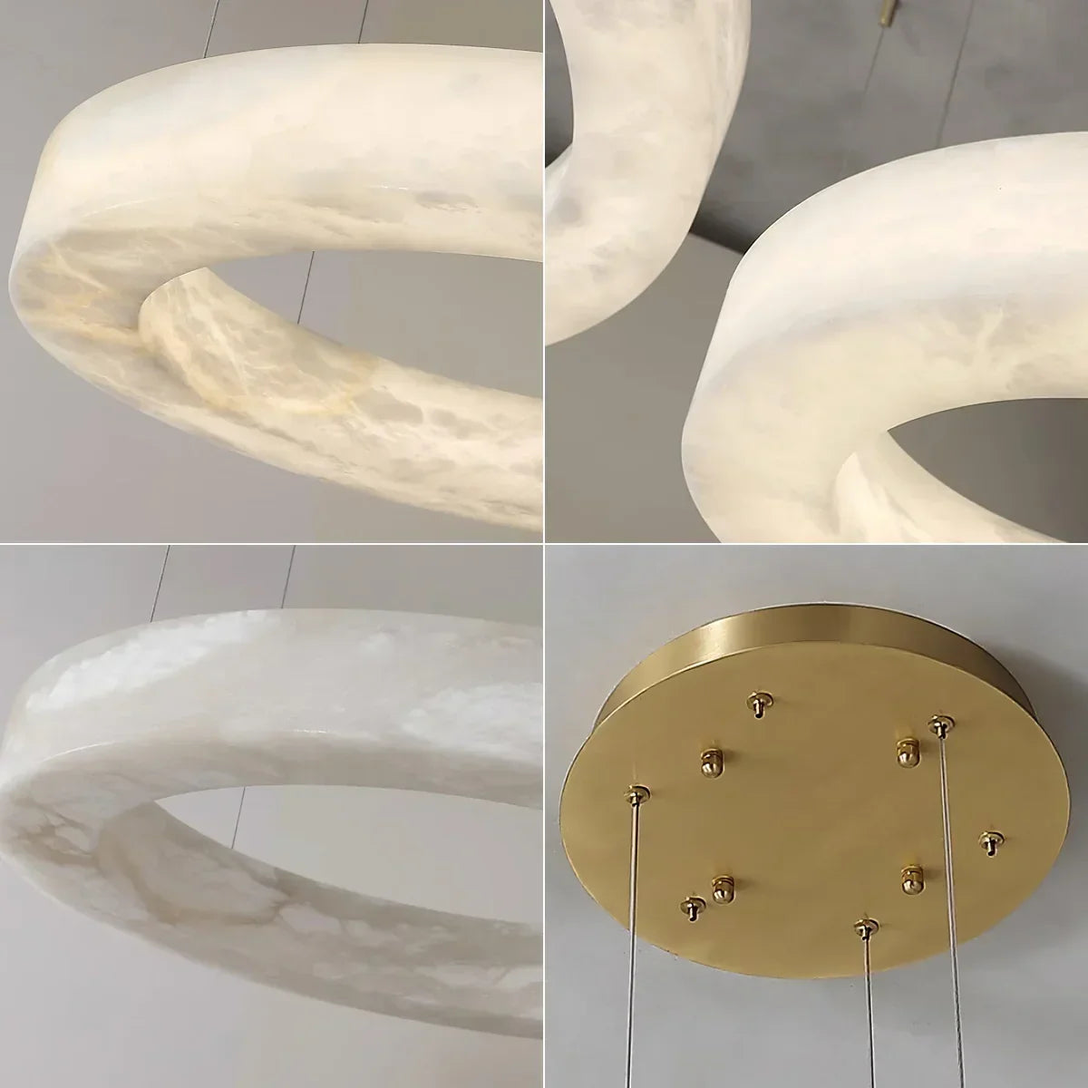 Round Ring Shaped Alabaster Chandelier | wildoxy
