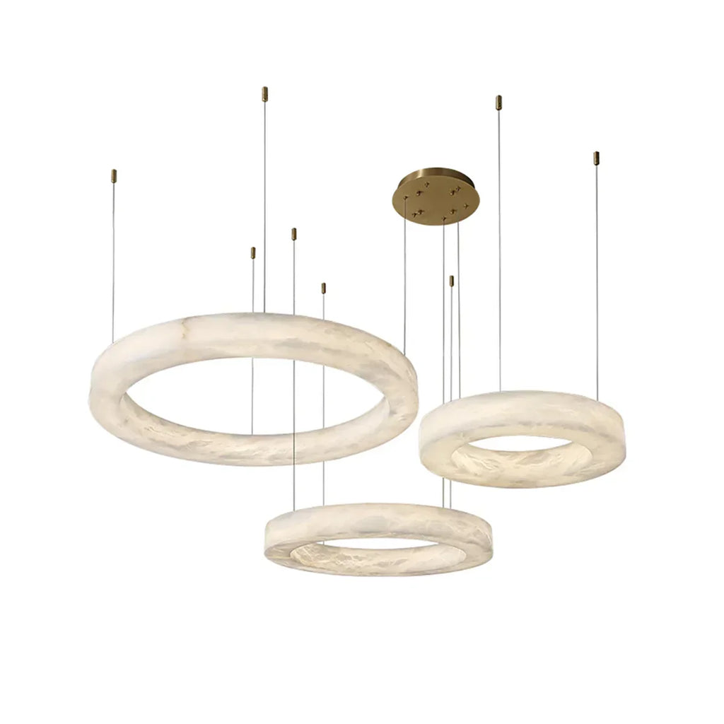 Round Ring Shaped Alabaster Chandelier | wildoxy