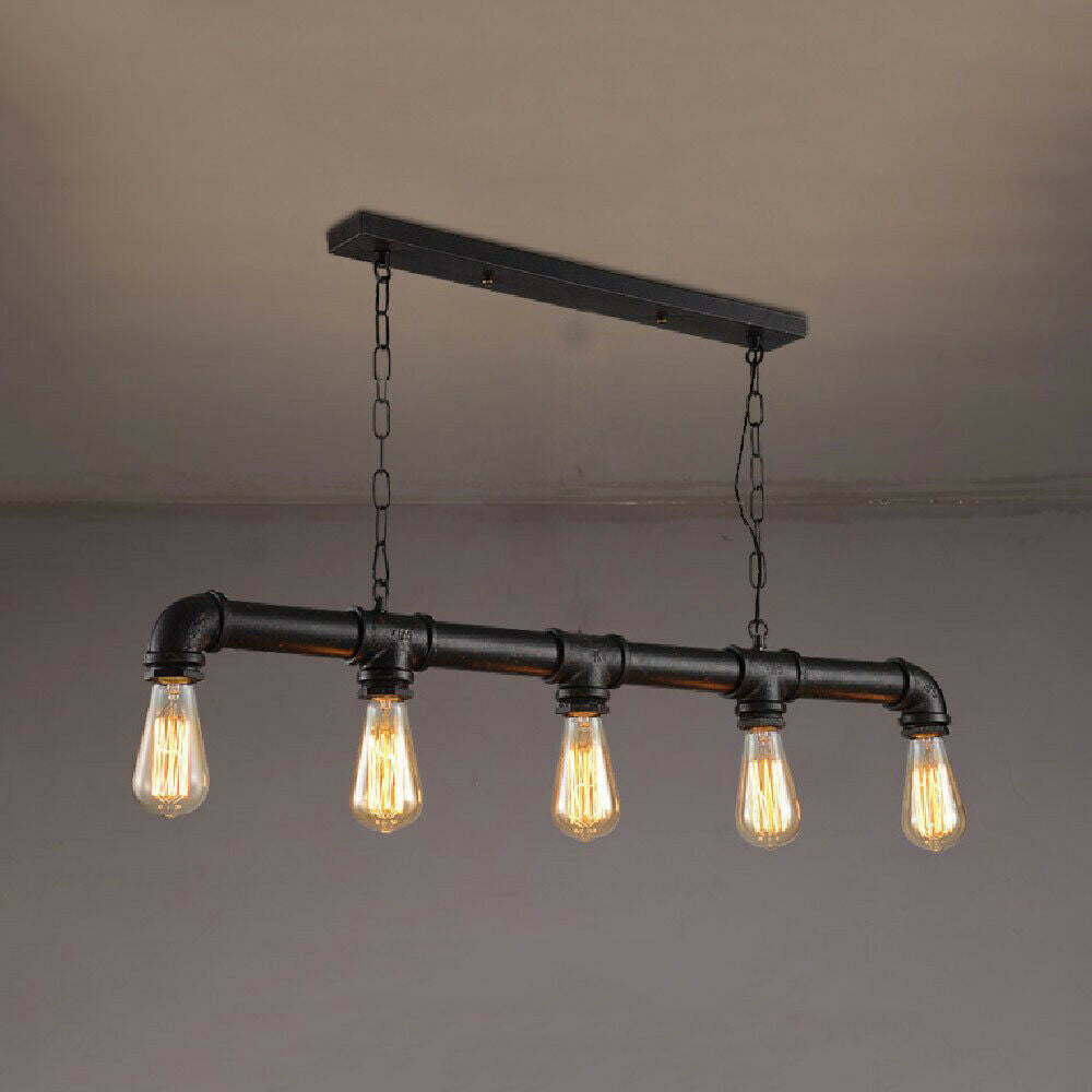 Industriële steampunk-hanglamp van waterleidingbuizen, koper en ijzer, 110cm