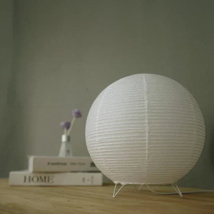 Stylish Spherical Rice Paper Table Lamp