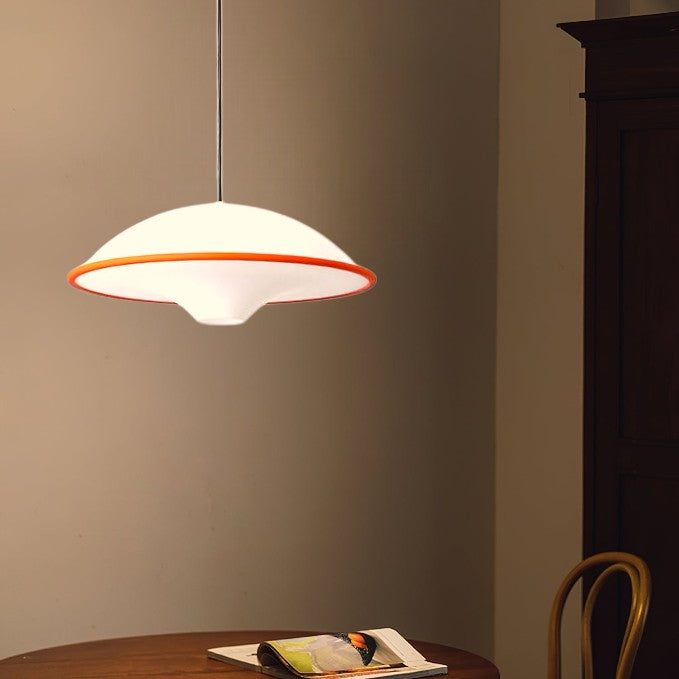 Novara UFO Pendant Light — Minimalist Design, Black Trim Accent