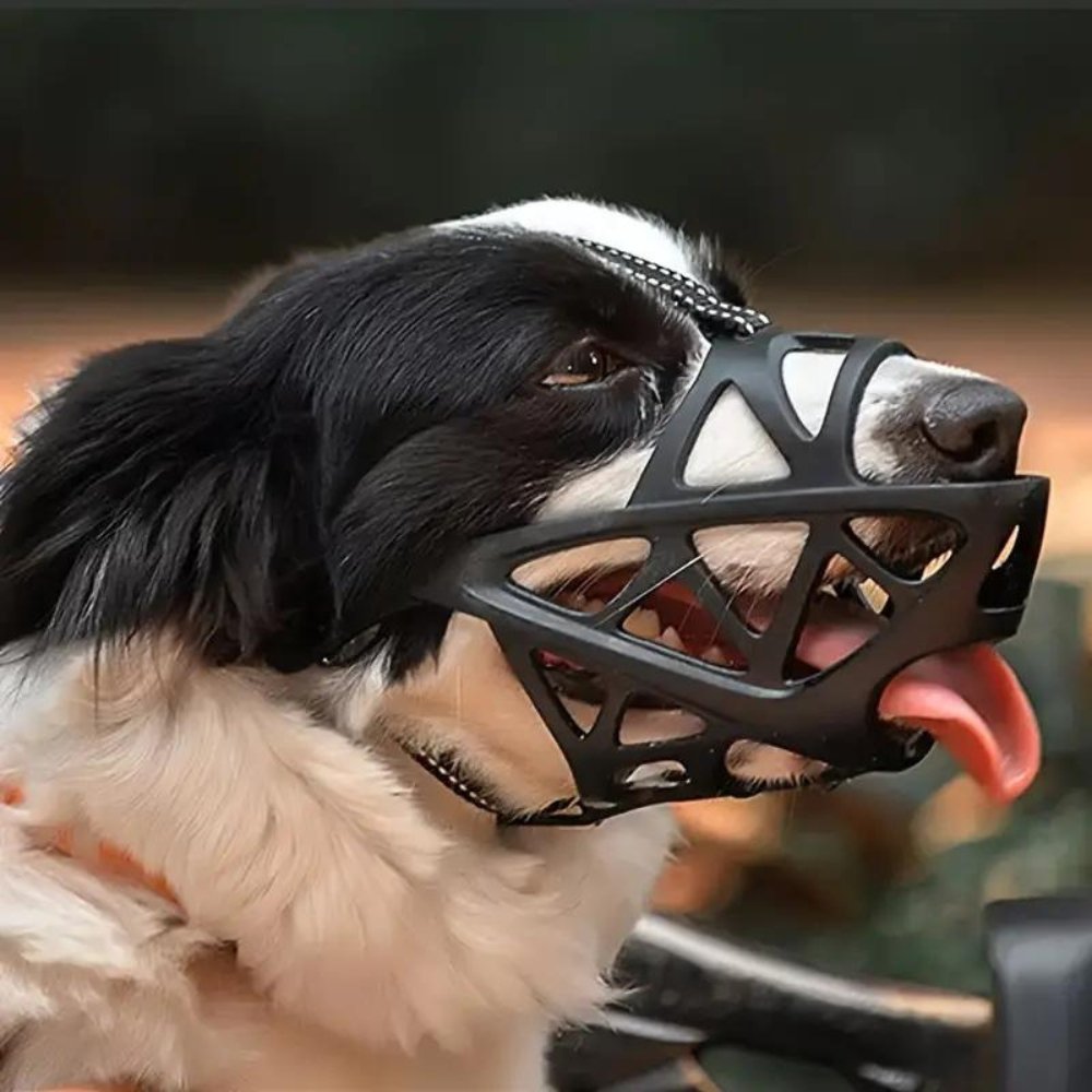 Muselière réglable en maille souple pour chien — anti-morsure, anti-aboiement