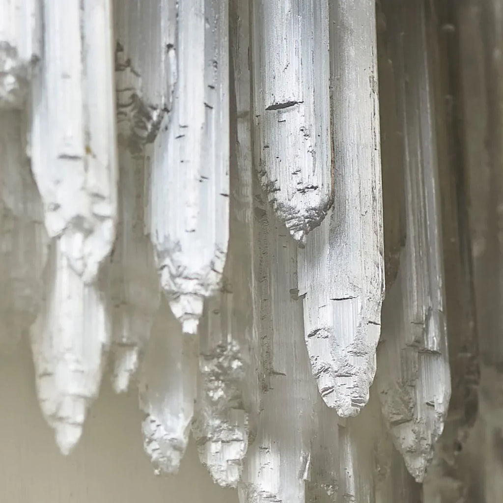 Sculptural Textured Selenite Wall Lamp | wildoxy