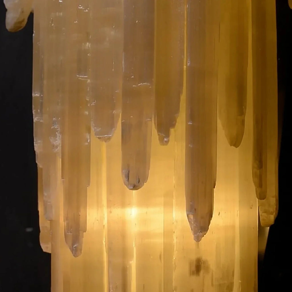 Sculptural Textured Selenite Wall Lamp | wildoxy