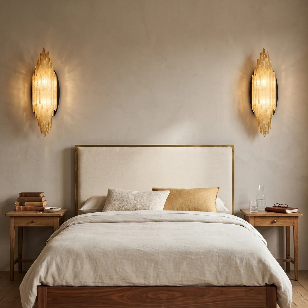 Sculptural Textured Selenite Wall Lamp | wildoxy