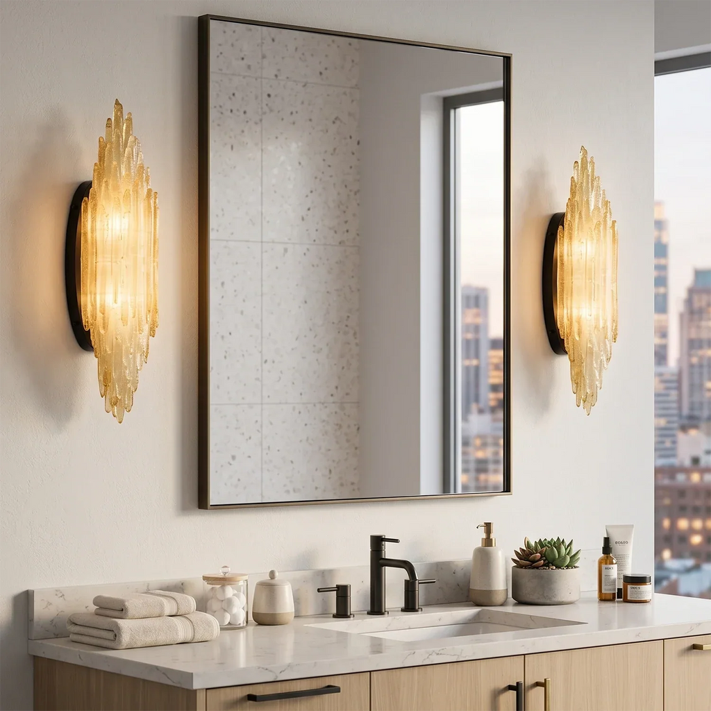 Sculptural Textured Selenite Wall Lamp | wildoxy