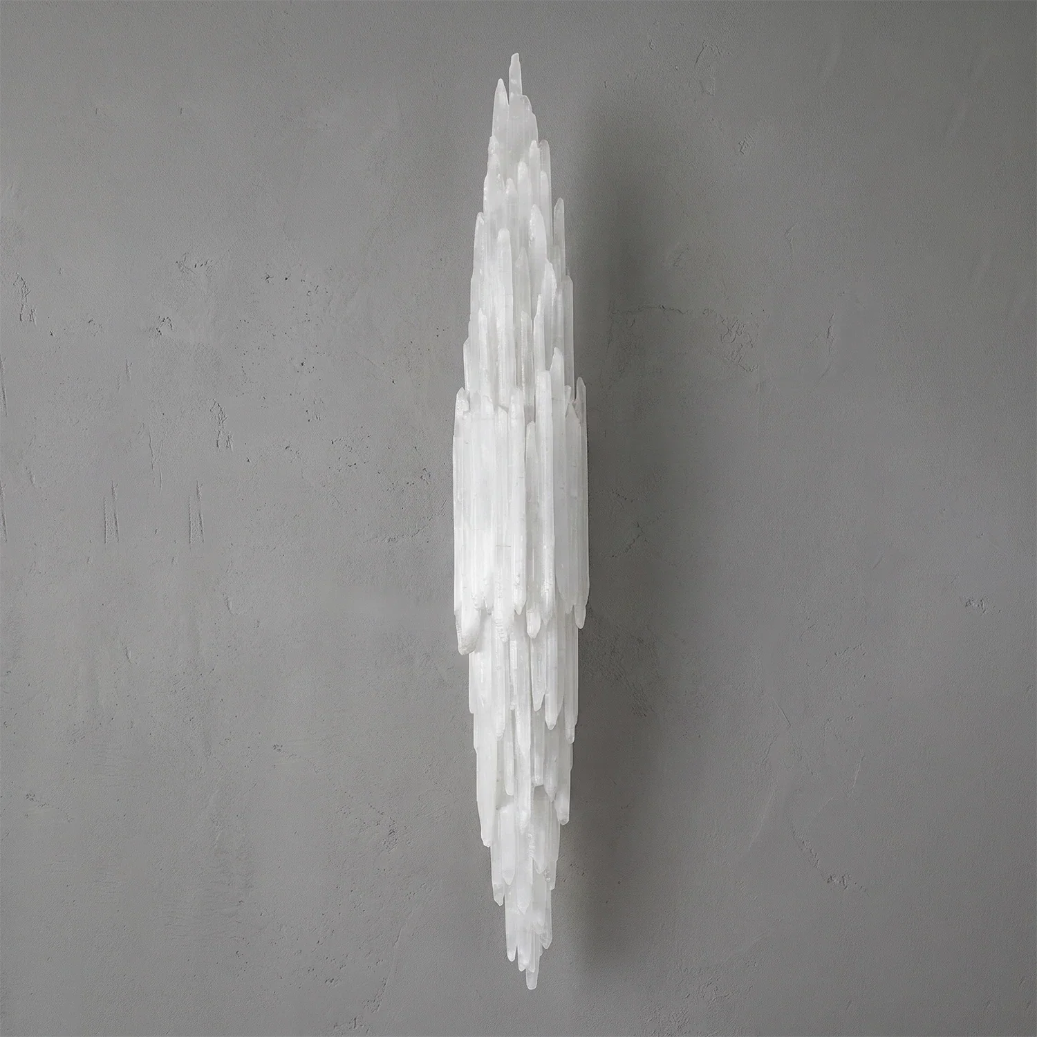 Sculptural Textured Selenite Wall Lamp | wildoxy