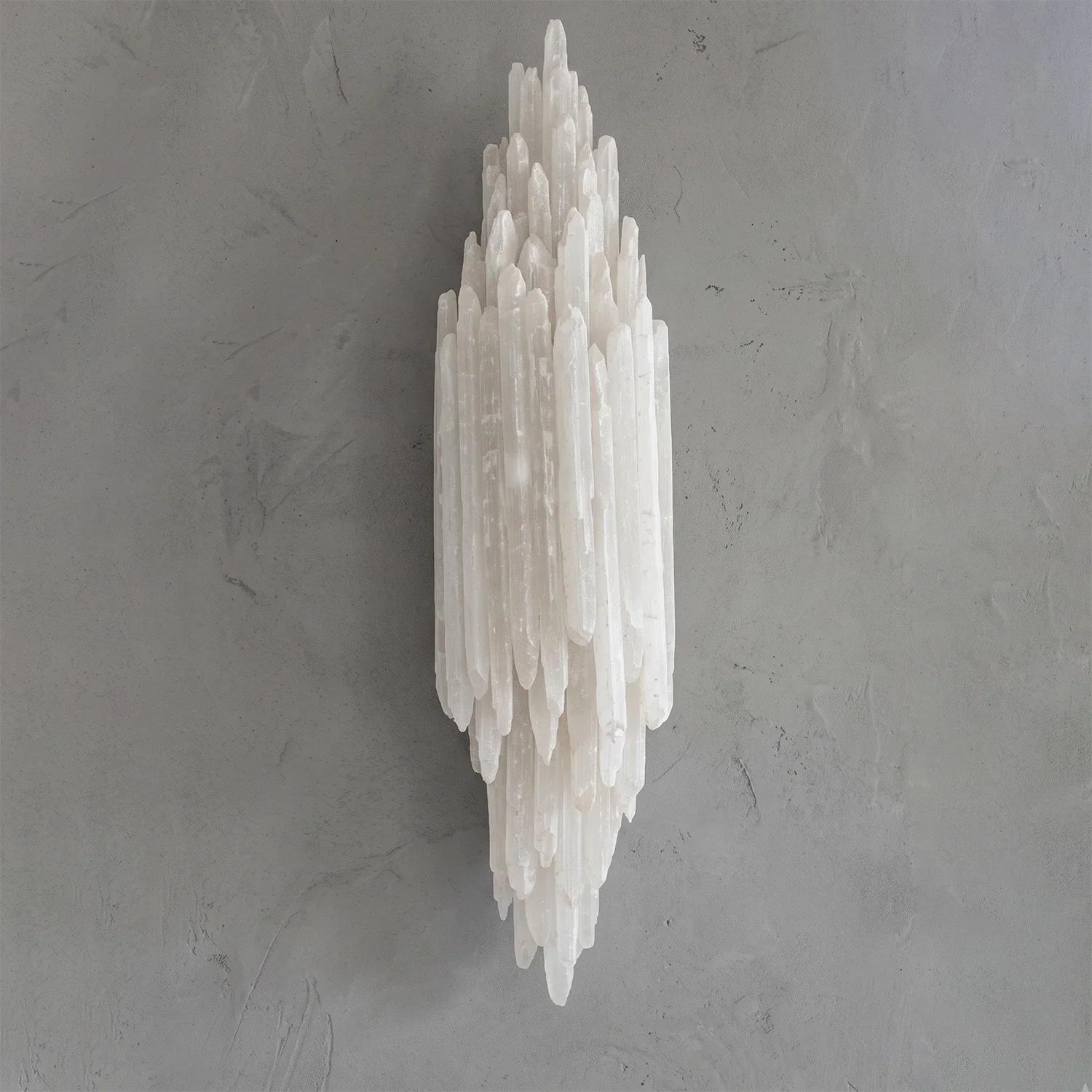 Sculptural Textured Selenite Wall Lamp | wildoxy