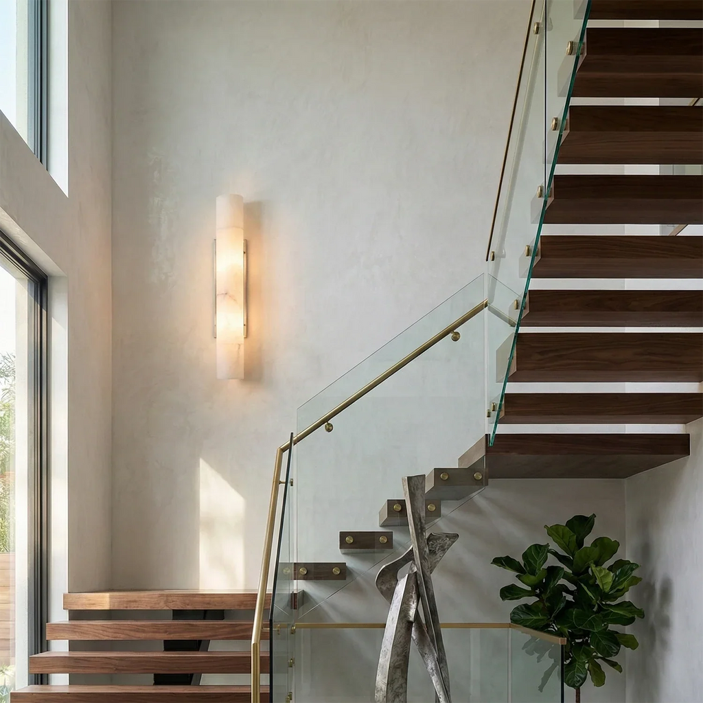 Selene Alabaster Column Sconce | wildoxy
