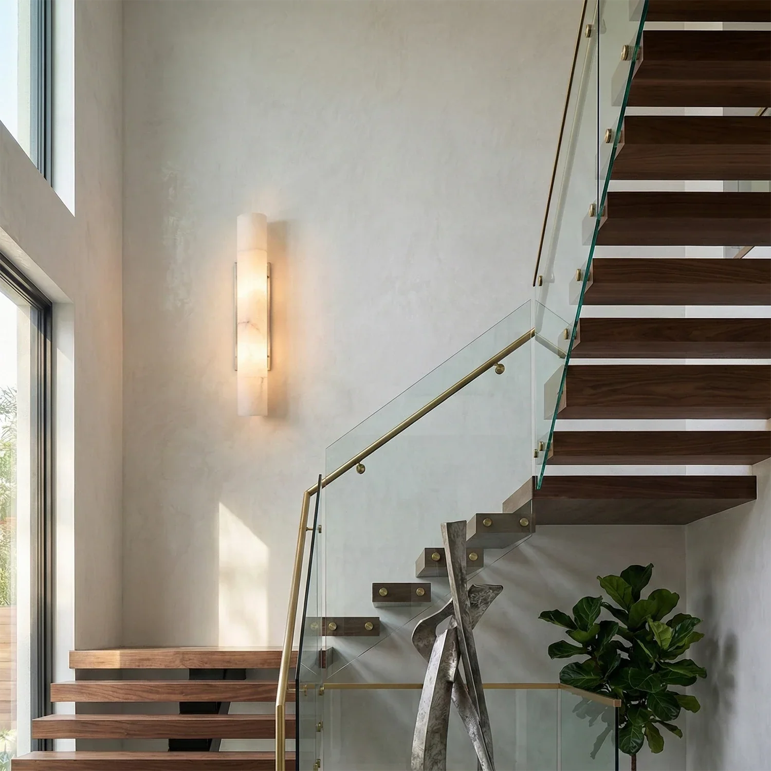 Selene Alabaster Column Sconce | wildoxy