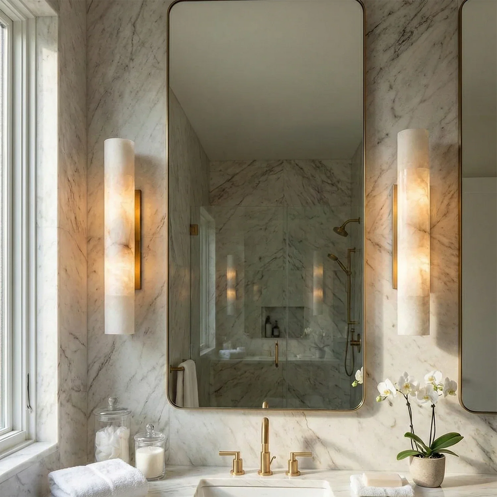 Selene Alabaster Column Sconce | wildoxy