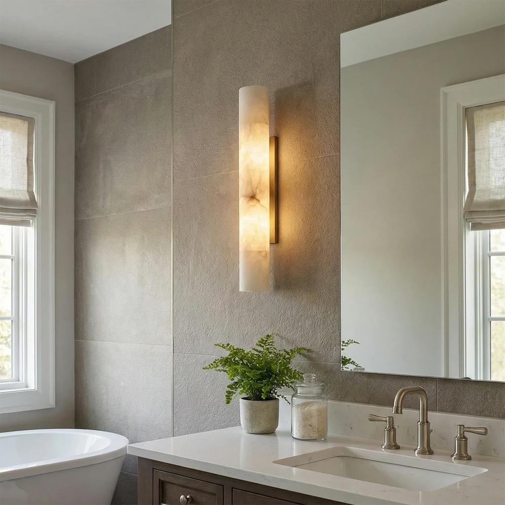 Selene Alabaster Column Sconce | wildoxy