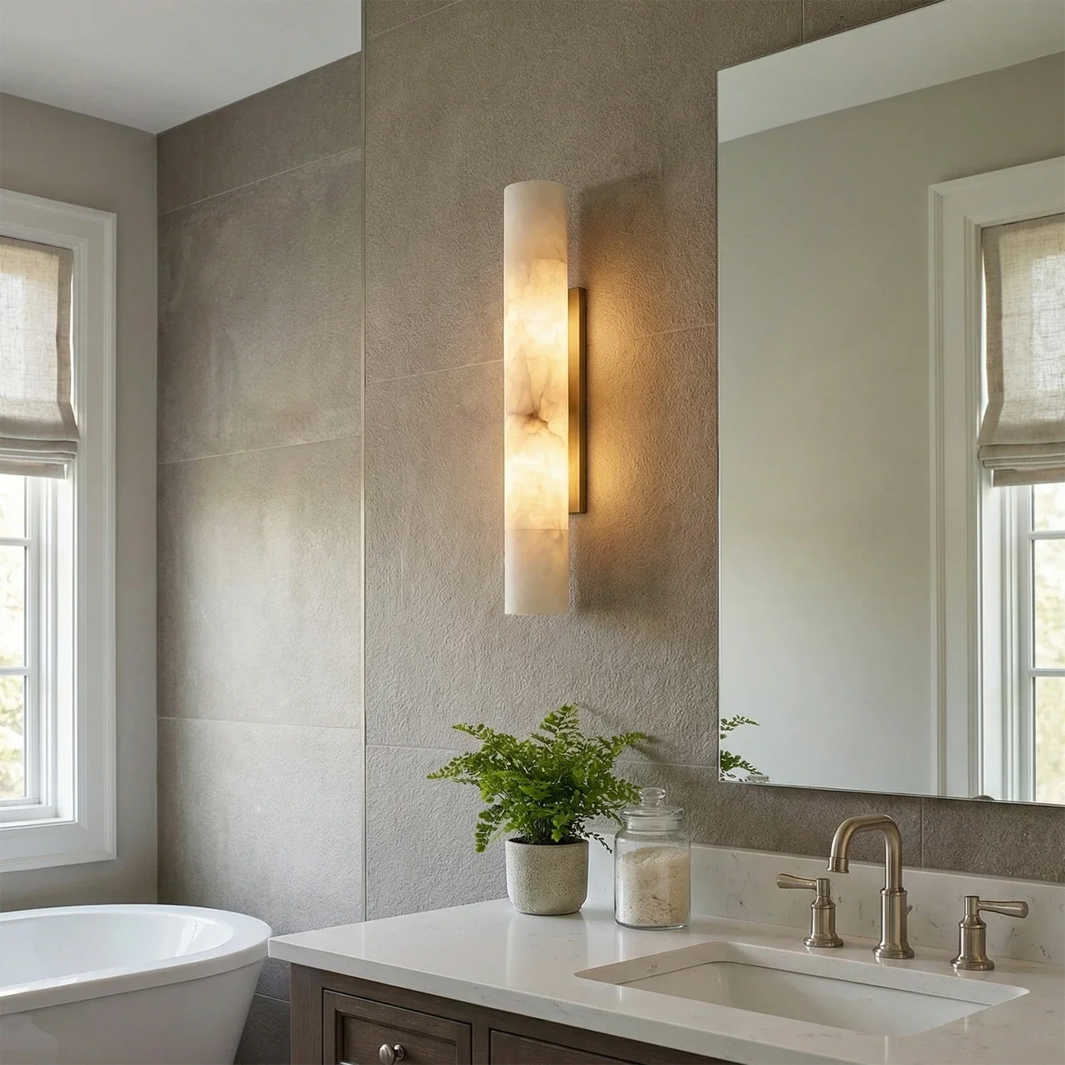 Selene Alabaster Column Sconce | wildoxy