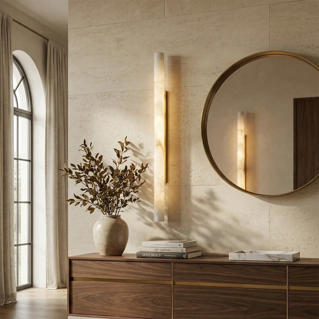 Selene Alabaster Column Sconce | wildoxy