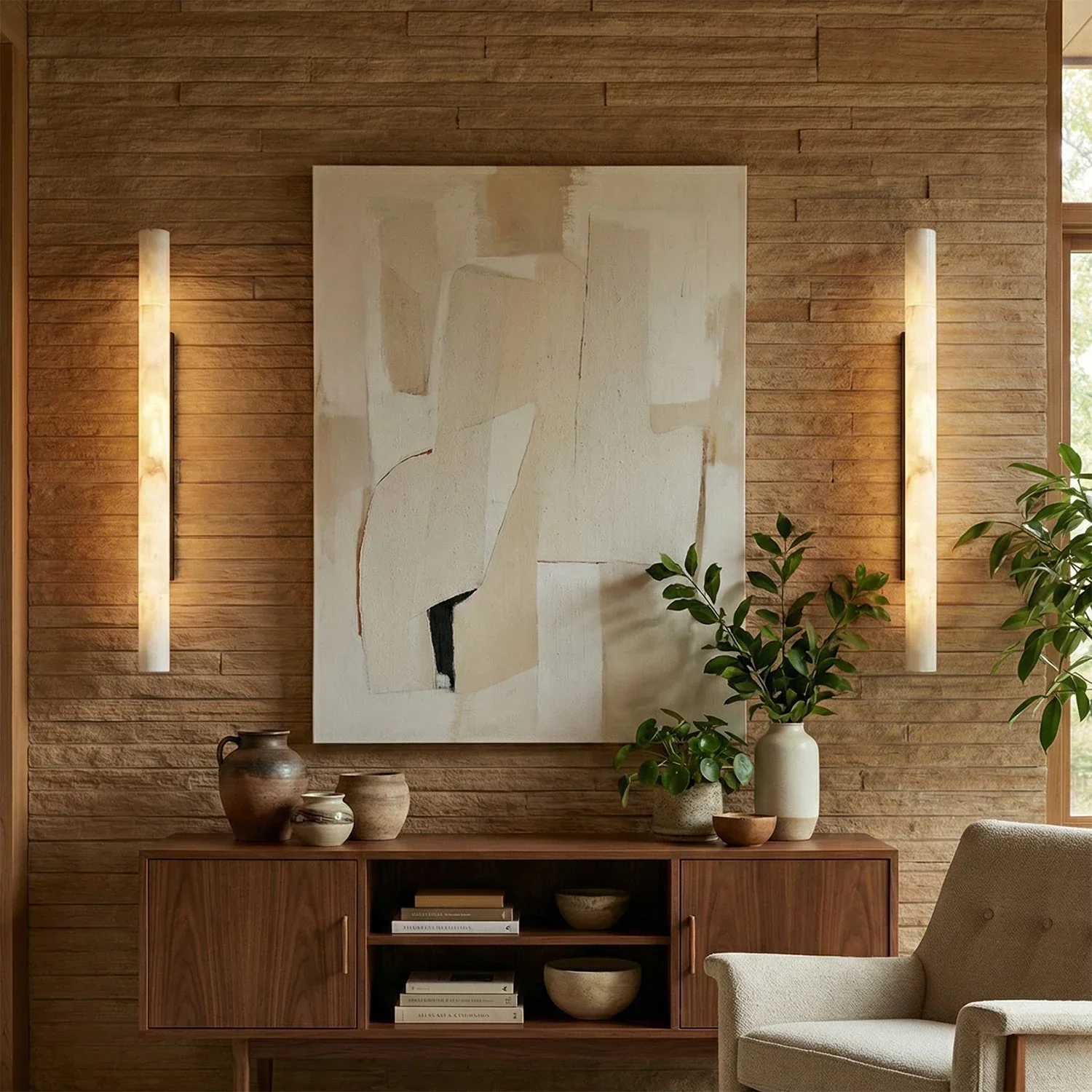 Selene Alabaster Column Sconce | wildoxy