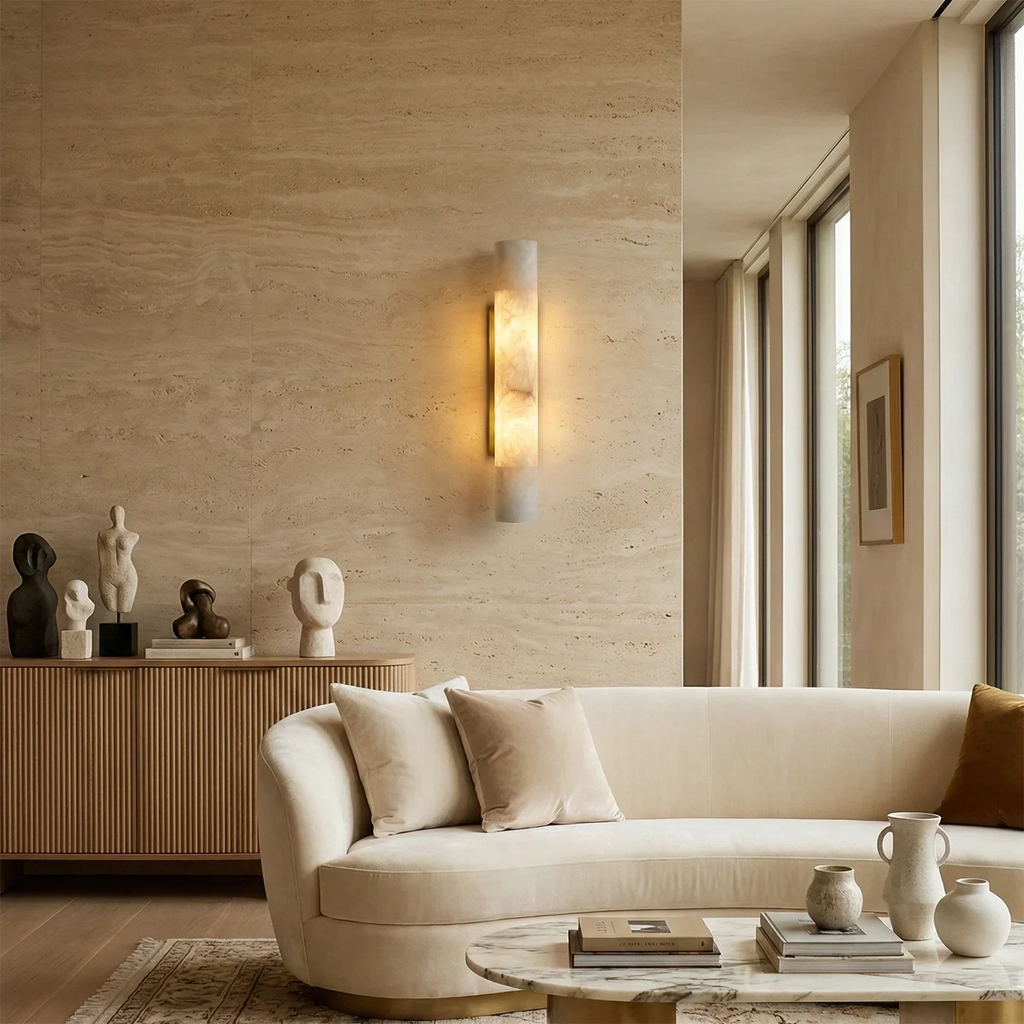 Selene Alabaster Column Sconce | wildoxy