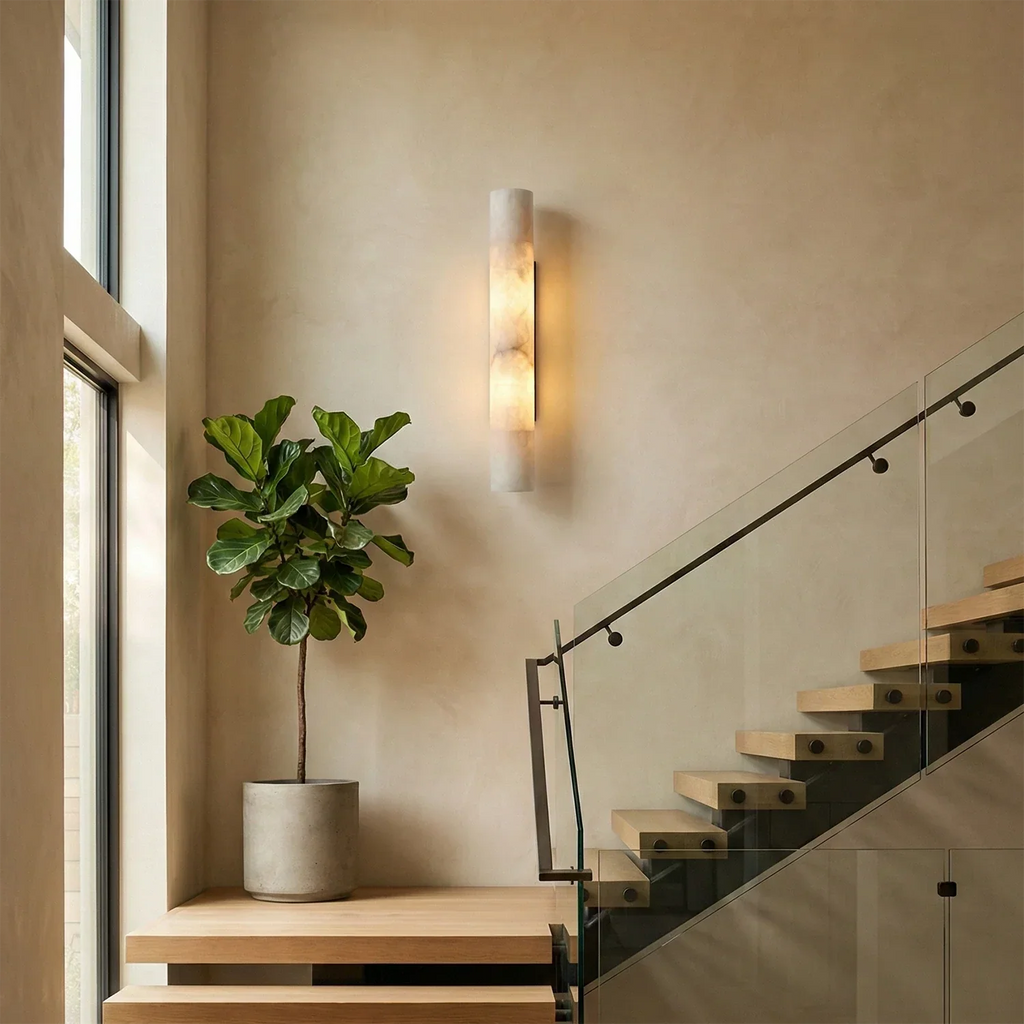 Selene Alabaster Column Sconce | wildoxy
