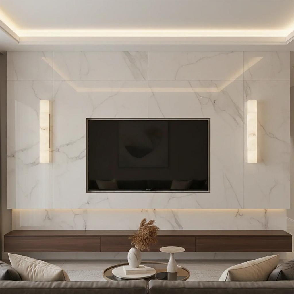 Selene Alabaster Column Sconce | wildoxy