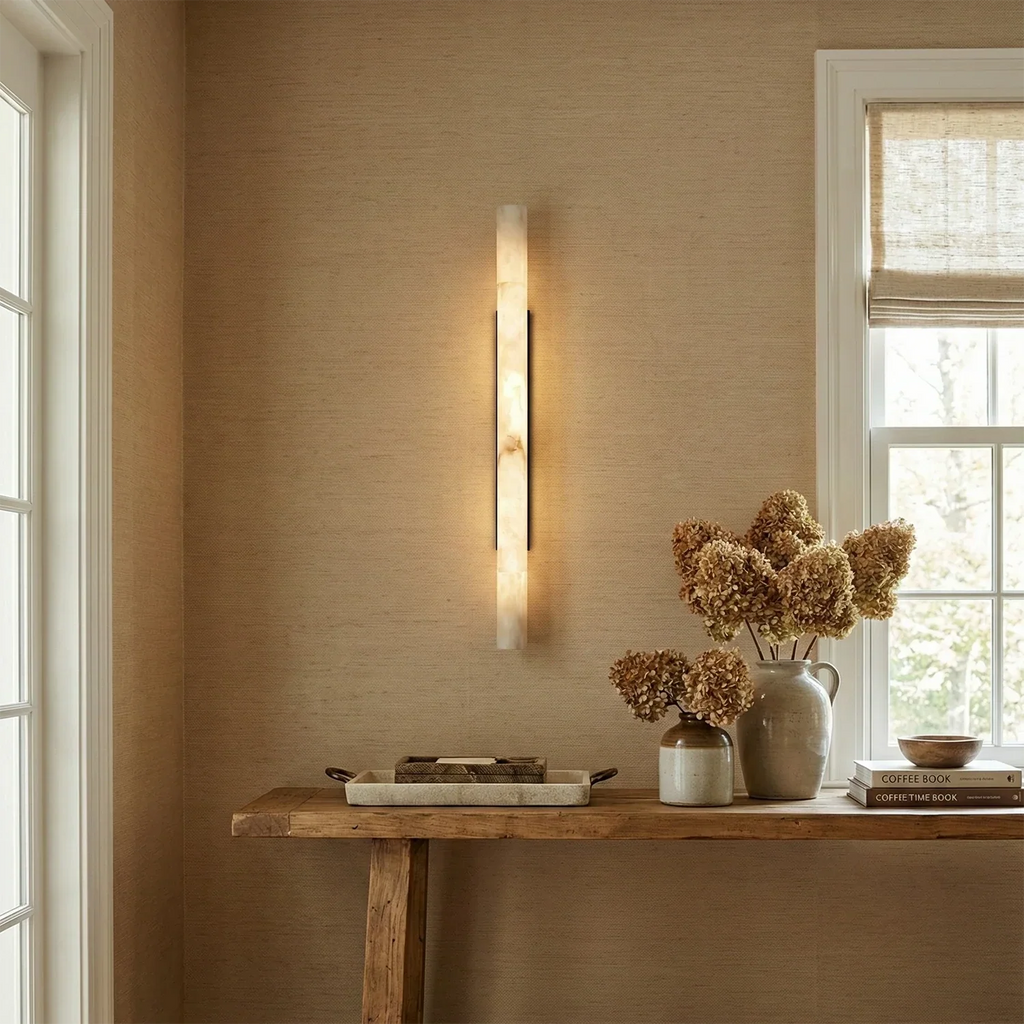 Selene Alabaster Column Sconce | wildoxy