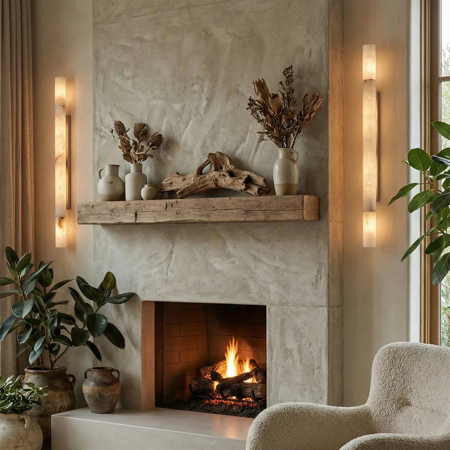 Selene Alabaster Column Sconce | wildoxy