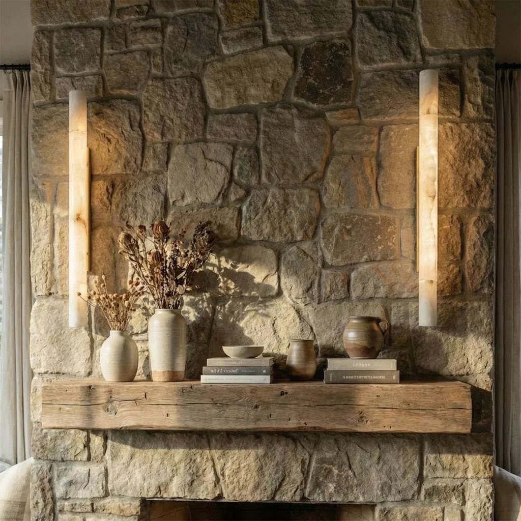 Selene Alabaster Column Sconce | wildoxy