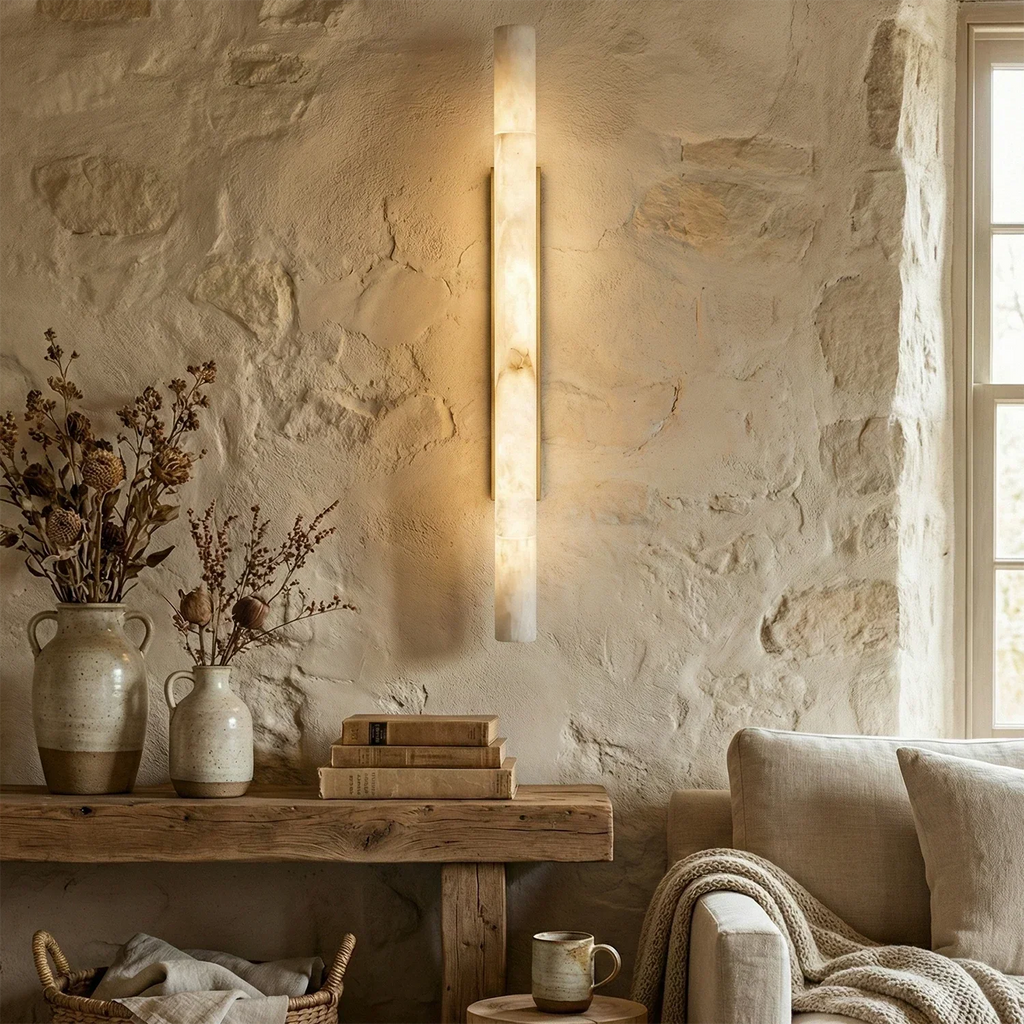 Selene Alabaster Column Sconce | wildoxy