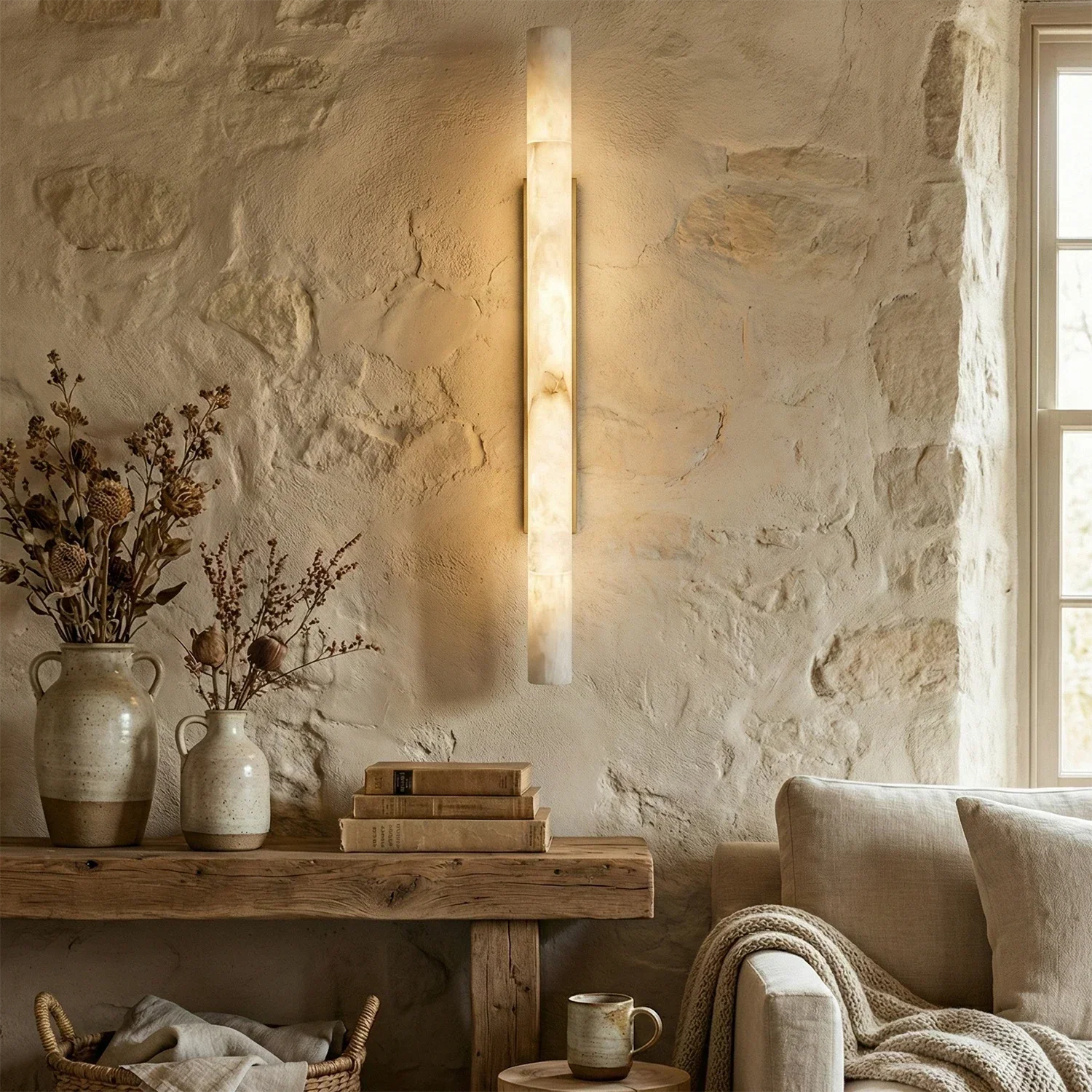 Selene Alabaster Column Sconce | wildoxy